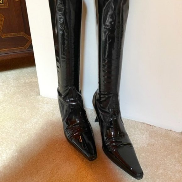 Donald J. Pliner Shoes - DONALD J. PLINER – Black Patent Boots- 7